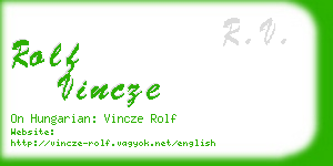 rolf vincze business card